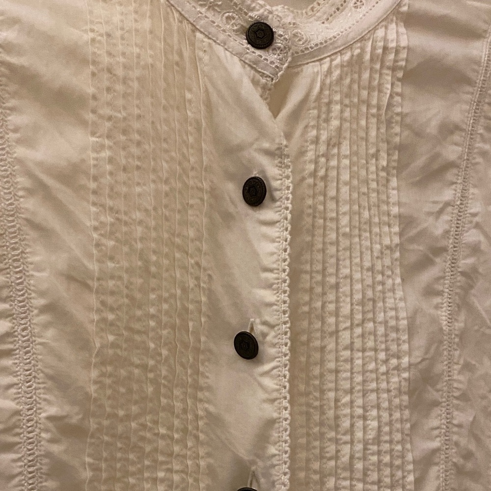 Ivory Embroidered button down top - Picture 3 of 10